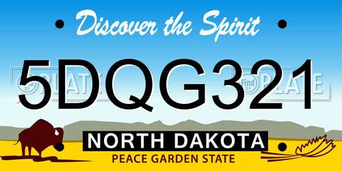 5DQG321 North Dakota License Plate
