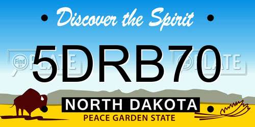 5DRB70 North Dakota License Plate