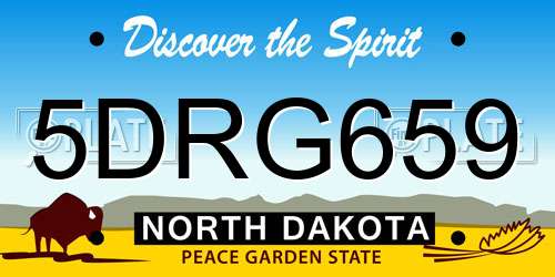 5DRG659 North Dakota License Plate