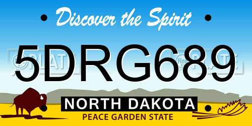5DRG689 North Dakota License Plate