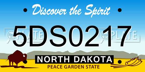 5DS0217 North Dakota License Plate