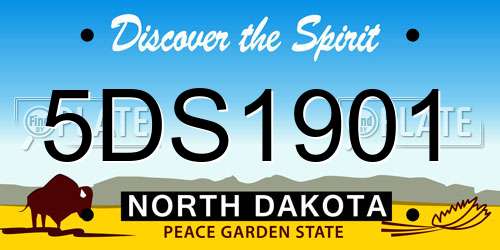 5DS1901 North Dakota License Plate