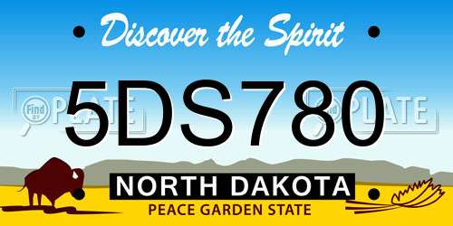 5DS780 North Dakota License Plate