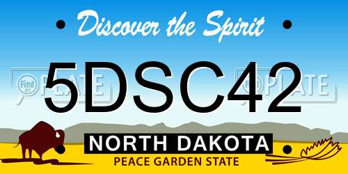 5DSC42 North Dakota License Plate