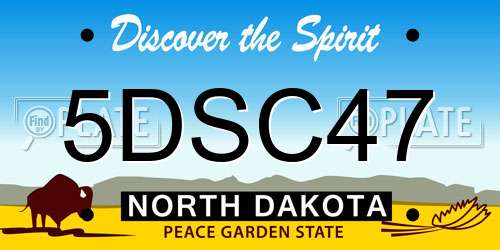 5DSC47 North Dakota License Plate