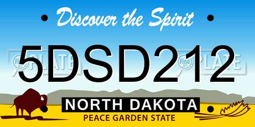 5DSD212 North Dakota License Plate