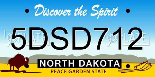 5DSD712 North Dakota License Plate