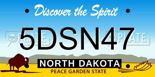 5DSN47 North Dakota License Plate