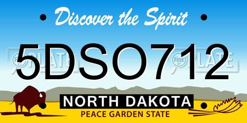 5DSO712 North Dakota License Plate
