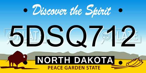 5DSQ712 North Dakota License Plate