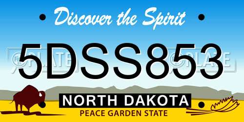 5DSS853 North Dakota License Plate