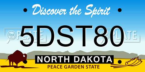 5DST80 North Dakota License Plate