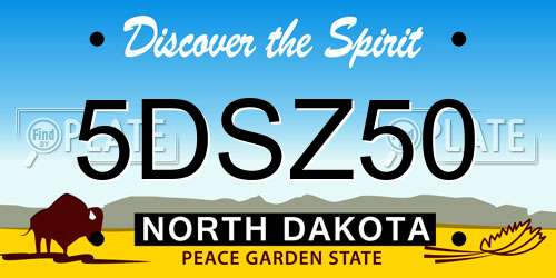 5DSZ50 North Dakota License Plate
