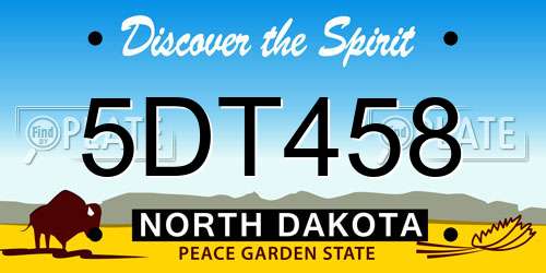 5DT458 North Dakota License Plate