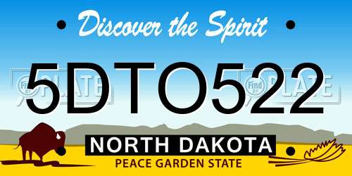 5DTO522 North Dakota License Plate