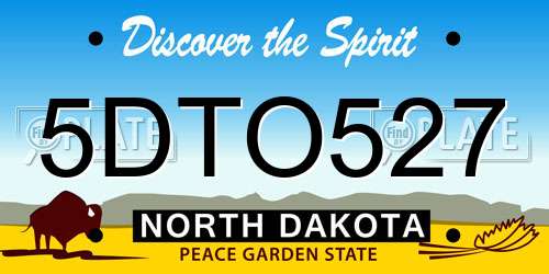 5DTO527 North Dakota License Plate