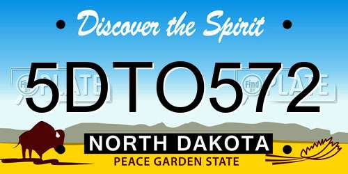 5DTO572 North Dakota License Plate