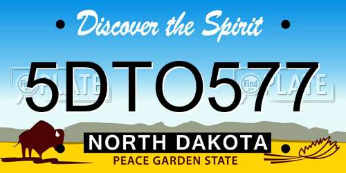 5DTO577 North Dakota License Plate