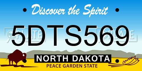 5DTS569 North Dakota License Plate