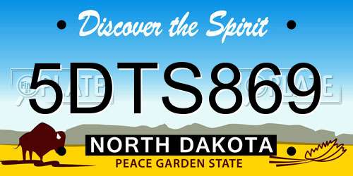 5DTS869 North Dakota License Plate