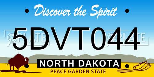 5DVT044 North Dakota License Plate