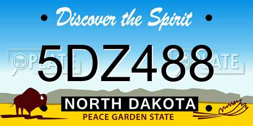 5DZ488 North Dakota License Plate