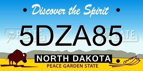 5DZA85 North Dakota License Plate