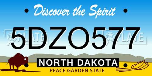 5DZO577 North Dakota License Plate