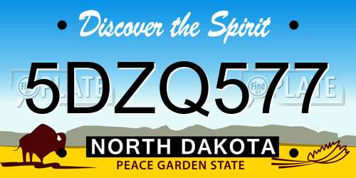 5DZQ577 North Dakota License Plate