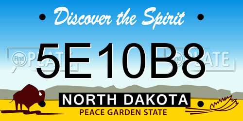 5E10B8 North Dakota License Plate