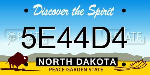 5E44D4 North Dakota License Plate