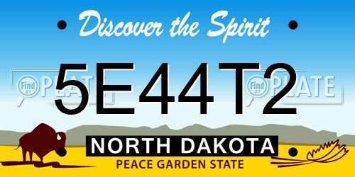 5E44T2 North Dakota License Plate
