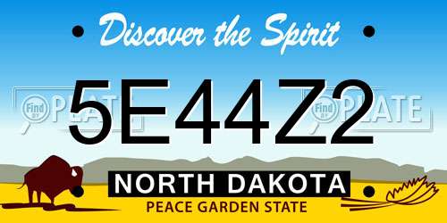 5E44Z2 North Dakota License Plate