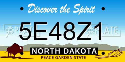 5E48Z1 North Dakota License Plate