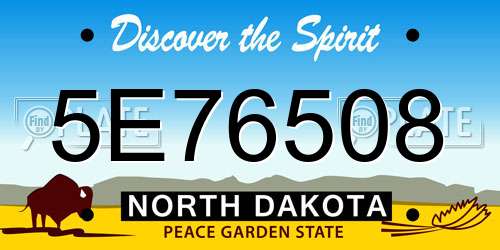 5E76508 North Dakota License Plate