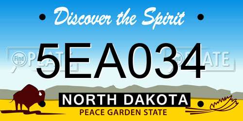 5EA034 North Dakota License Plate