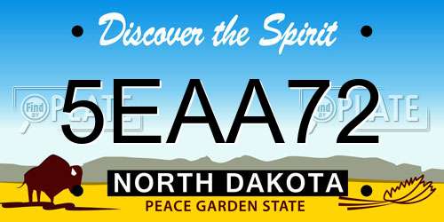 5EAA72 North Dakota License Plate