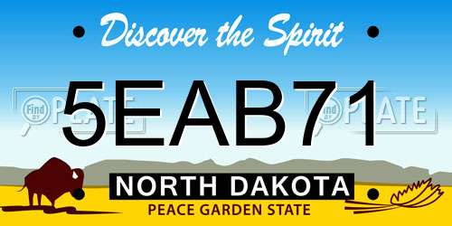 5EAB71 North Dakota License Plate