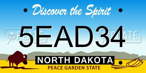 5EAD34 North Dakota License Plate
