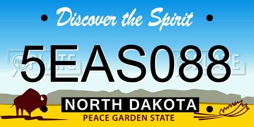 5EAS088 North Dakota License Plate