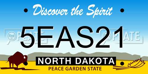 5EAS21 North Dakota License Plate
