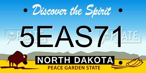 5EAS71 North Dakota License Plate