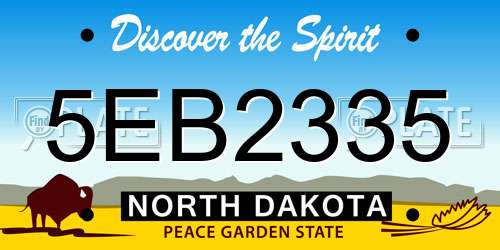 5EB2335 North Dakota License Plate