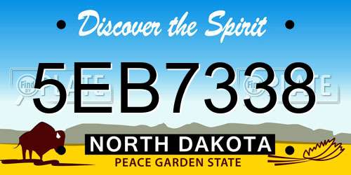 5EB7338 North Dakota License Plate