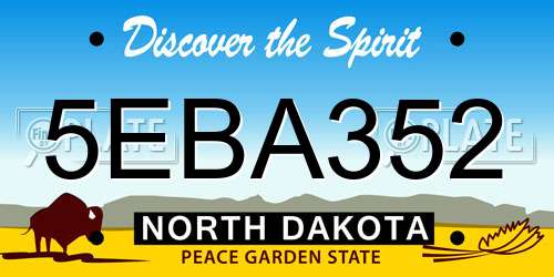 5EBA352 North Dakota License Plate