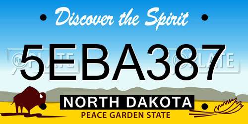 5EBA387 North Dakota License Plate