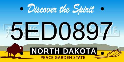 5ED0897 North Dakota License Plate