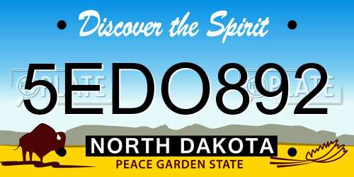 5EDO892 North Dakota License Plate