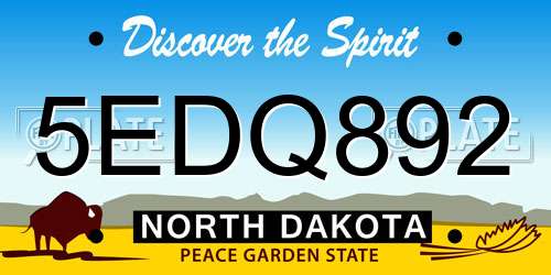 5EDQ892 North Dakota License Plate