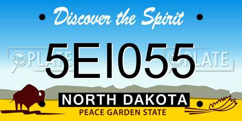5EI055 North Dakota License Plate